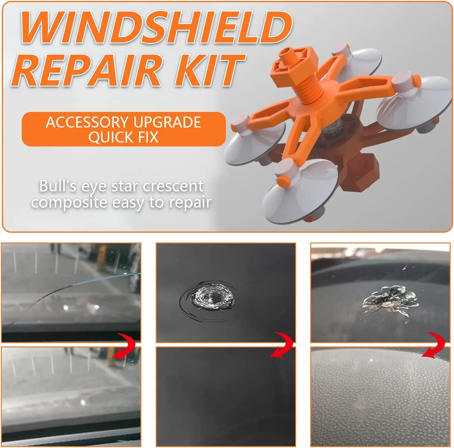 2023 Windshield Repair Kit Quick Fix Car Cracked Glass Windscreen Repair Tool Resin Sealer DIY Auto Window Screen Polishing