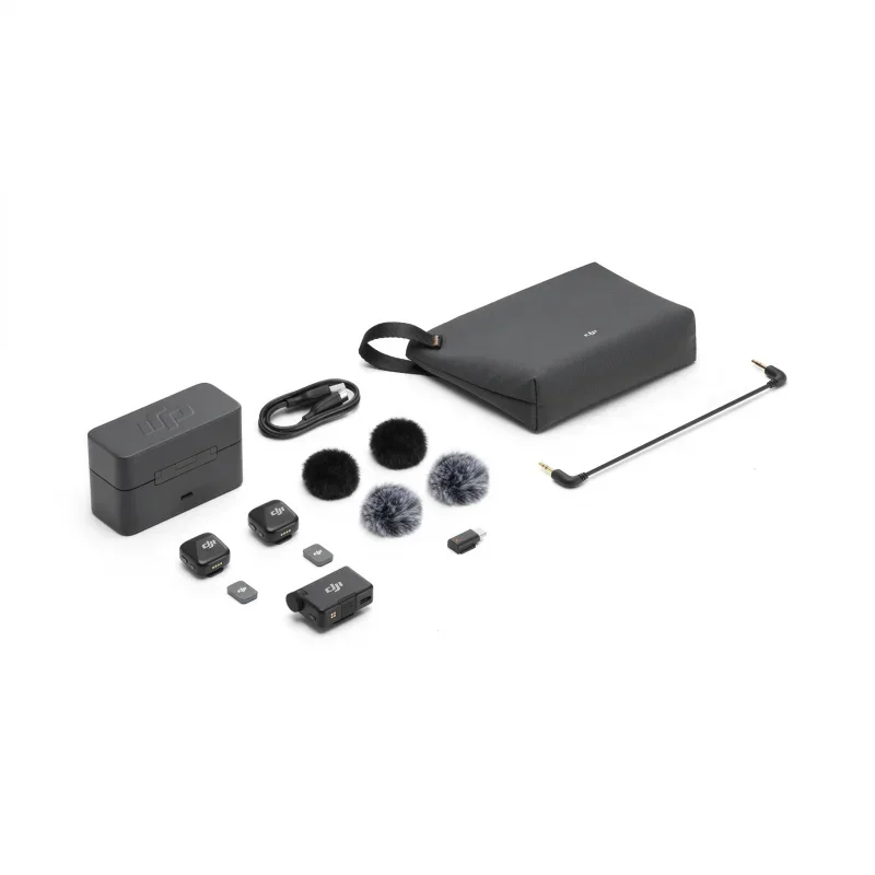 Original DJI MIC Mini, hochwertiges Audio mit stabiler Übertragung, zweistufige aktive Geräuschunterdrückung, 48-Stunden-Bedienung mit Gehäuse, neu