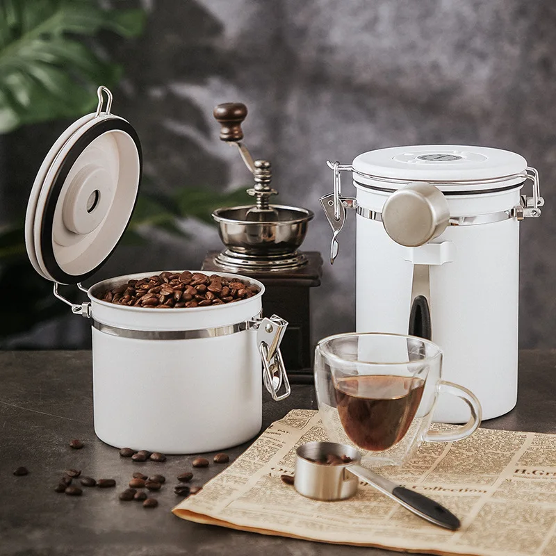 The New Coffee Powder Sealed Tank Coffee Bean Storage Tank Breathing Tank One-Way Exhaust Coffee Storage Tank Storage Tank