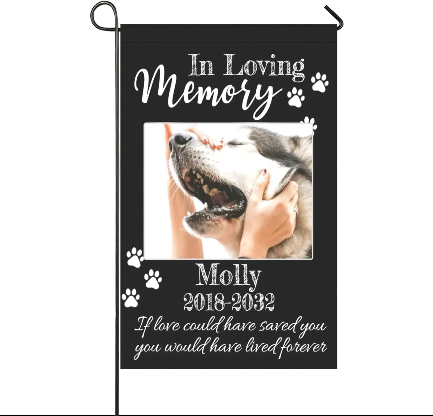 Custom Memorial Flag-Personalized Garden Flag in Loving Memory with Photo Name Date, Customizable Collage Memory Garden Flags fo