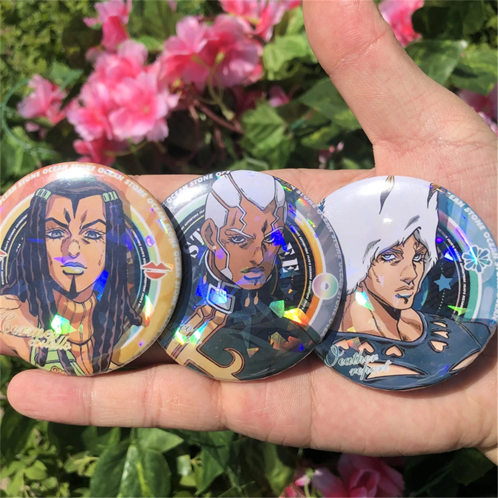 Jolyne cujoh kujō jōtarō ชุดคอสเพลย์ผู้หญิง spte อุปกรณ์เสริมแผ่นดีบุกเข็มกลัดกระเป๋าเป้สะพายหลัง lencana PIN