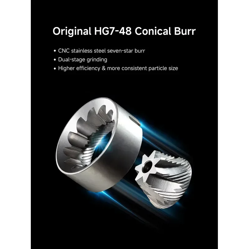 ZeroHero CE ROHS Single Dose 48mm Conical Burr Mechanic Household Automatic Electric Coffee Beans Grinder