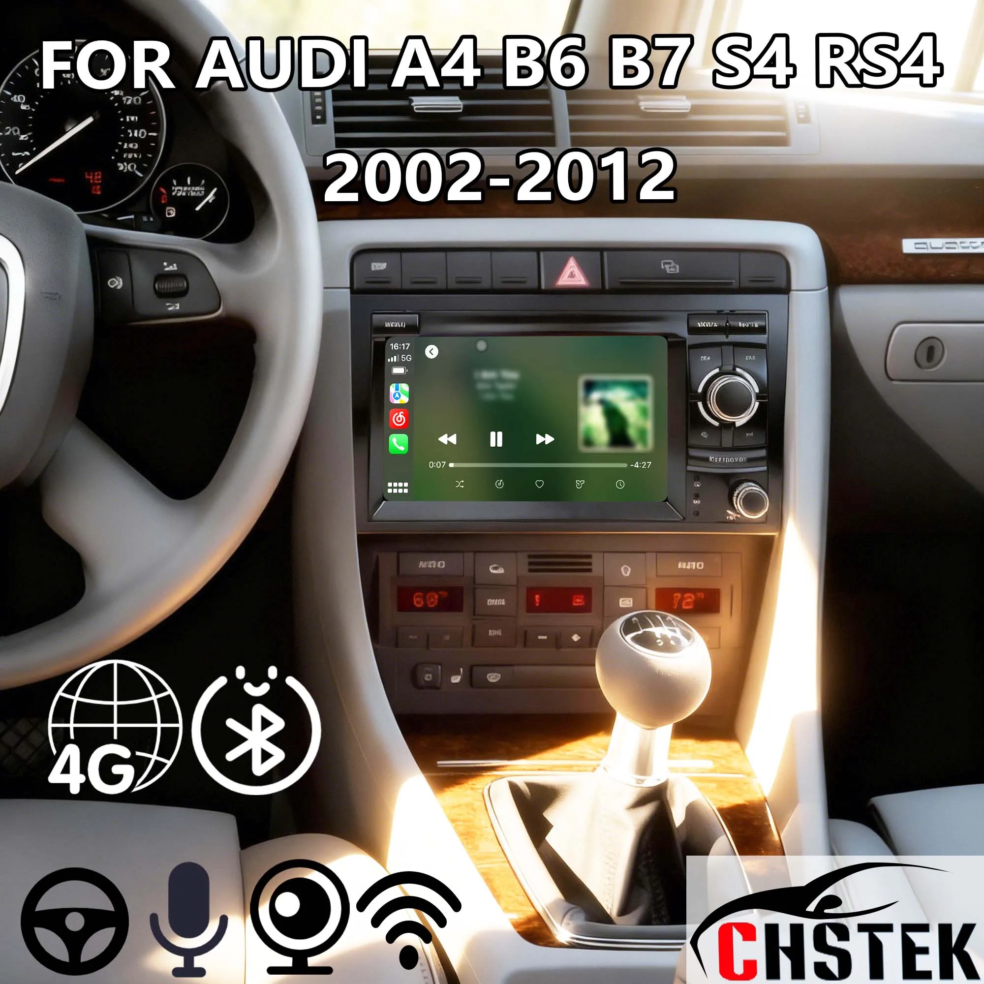 Car Unit Android System For Audi A4 B6 B7 S4 RS4 2002-2012 Navigation Bluetooth Handsfree Autoradio Exchange Upgrade Models WIFI