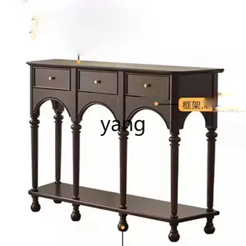 

XYY retro solid wood porch cabinet, living room entry medieval decorative cabinet, modern and simple