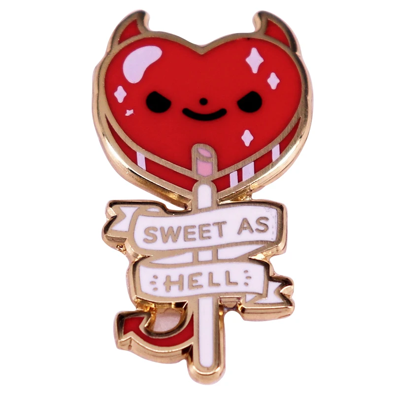 C4910 Sweet as hell lollipop Badges Lapel Pins for Backpack Enamel Pins Jewelry Men Women Brooches for Clothing Accessories