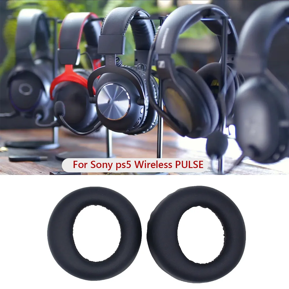High Resilience Protein Leather Replacement Ear Pads for Sony PS5 Pulse 3D Wireless Headset Cushions