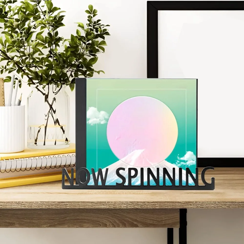 Vintage Black Record Display Stand Acrylic 17.8x4.5x3.1cm Vinyl Record Holder Floating Record Shelf Bedroom Wall