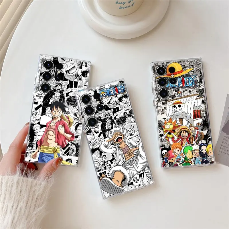 

Comics One Pieces Anime S26 Ultra Case Coque For Samsung Galaxy S25 S26 S24 S23 Ultra S22 S20 Plus S21 FE A57 Clear Phone Cover