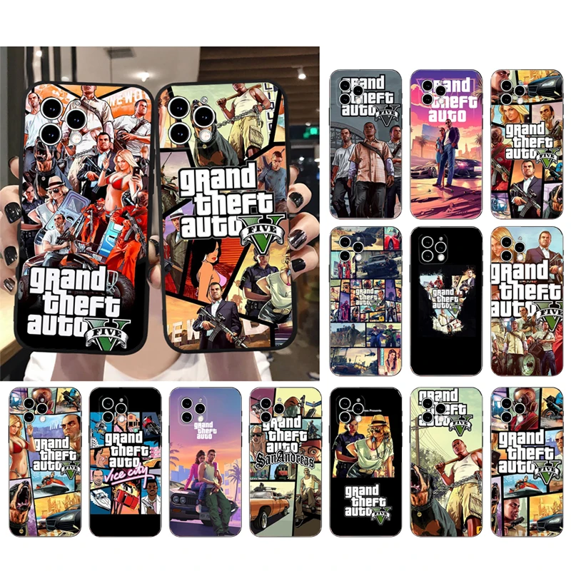 Rockstar gta 5 Grand Theft Auto Phone Case For iphone 16 15 14 Pro Max 16 15 14 13 12 Pro 15Plus iphone 11