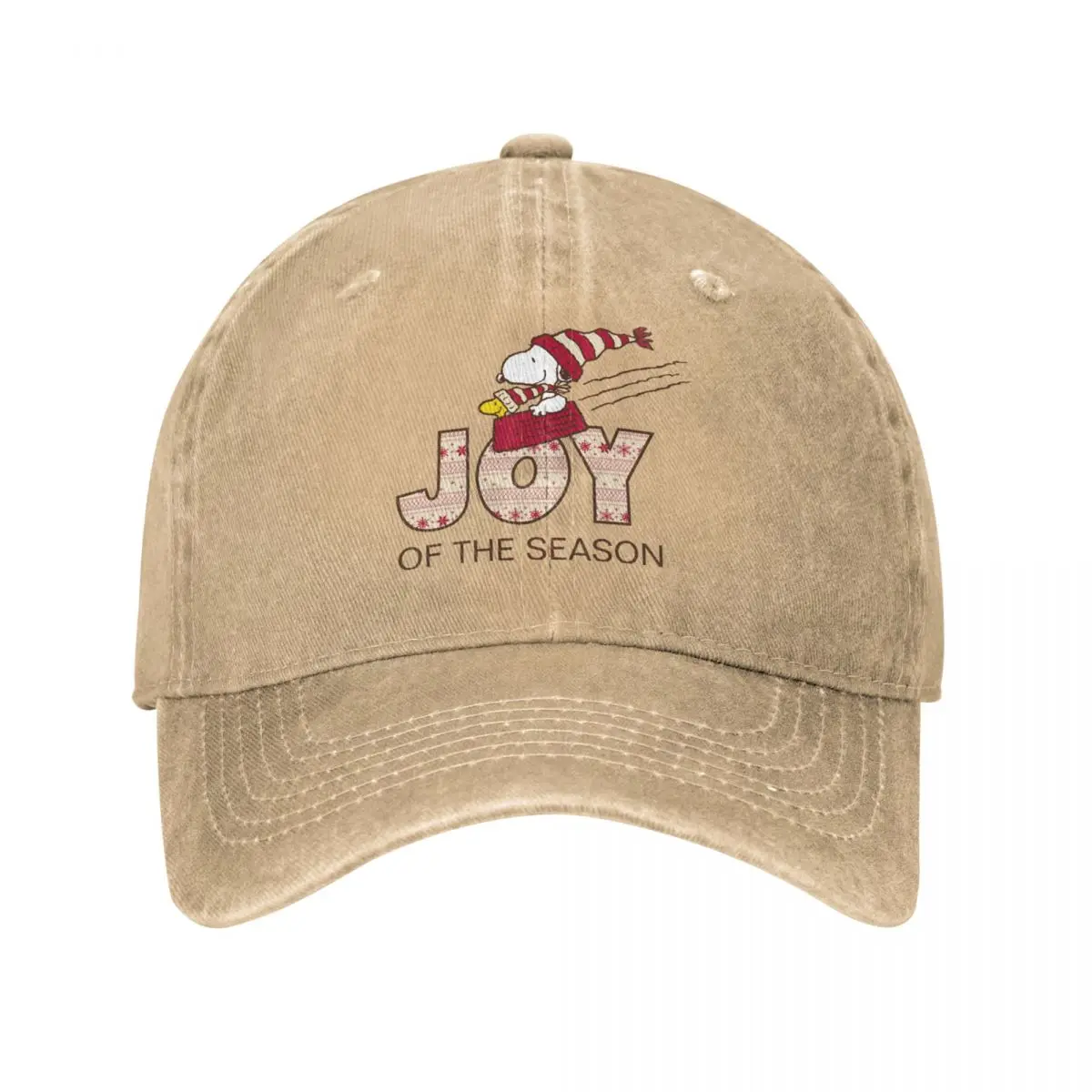 Peanuts Snoopy & Woodstock Joy Sled Ride Baseball Cap Retro Distressed Denim Sun Cap Unisex Outdoor Activities Gift Hats Cap