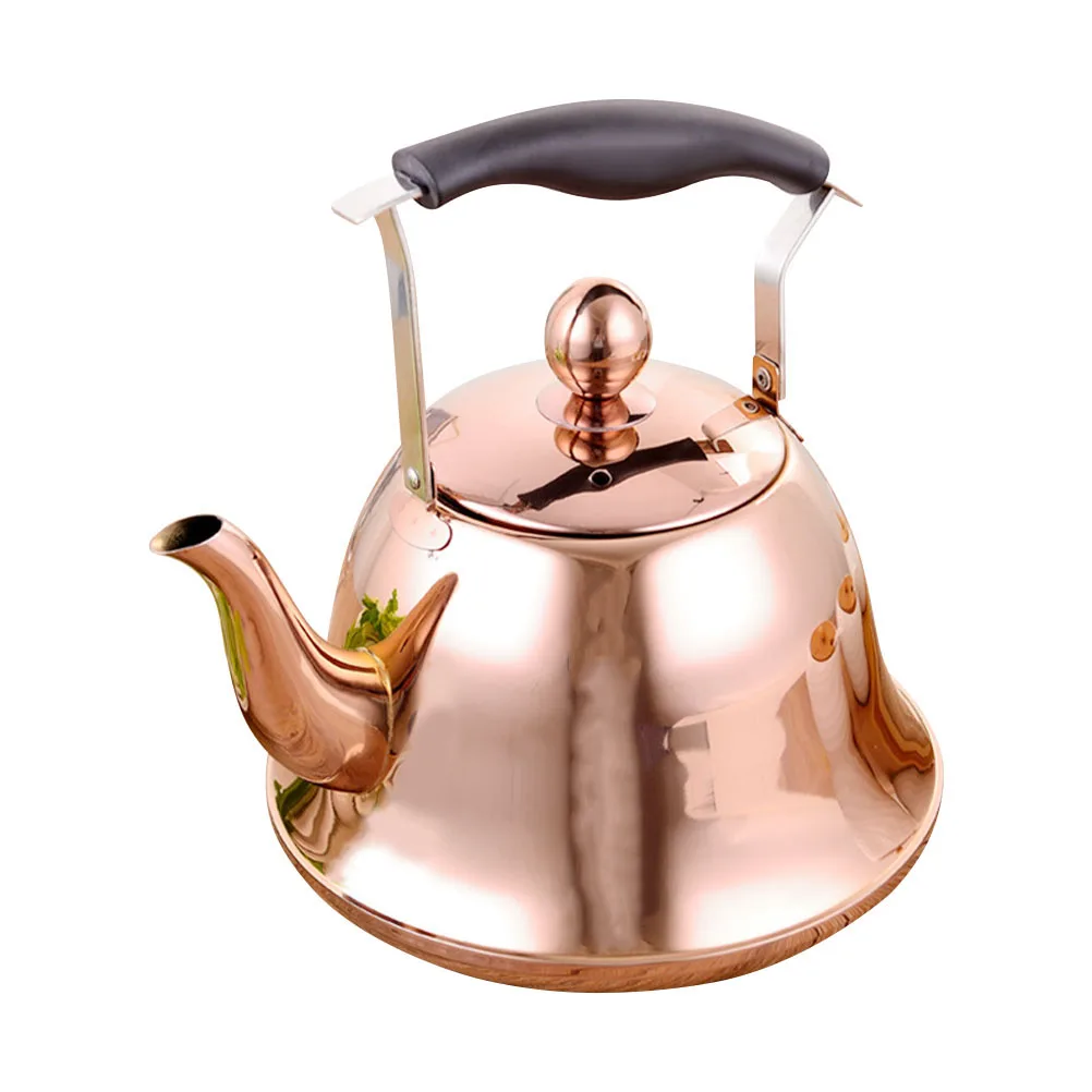 

Stainless Steel Teakettle 304 Heat Insulated H Whistling Large Spout Golden Camping Stove Household Water Kettle