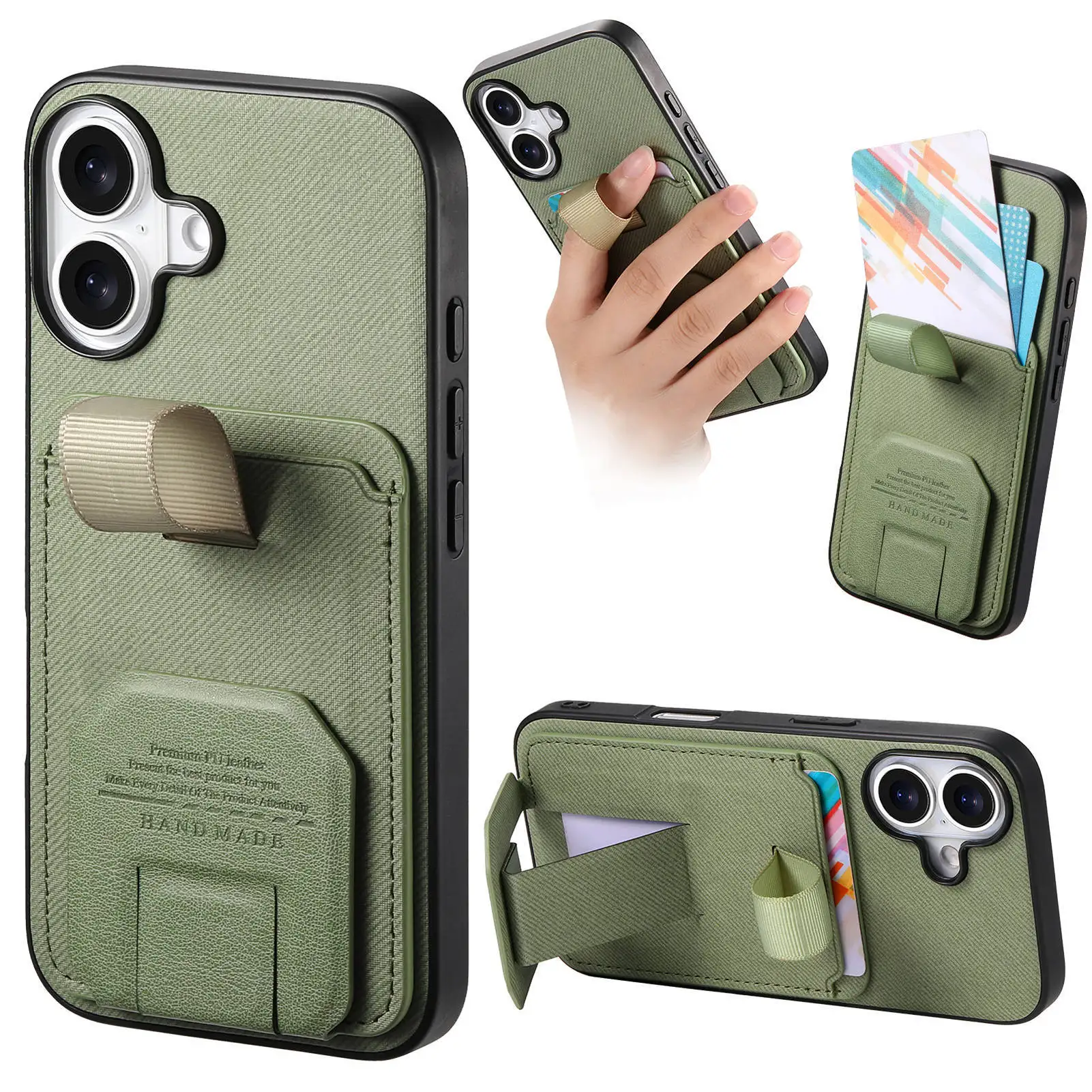 حافظة معصمه لهاتف هواوي ميت 70 برو بلس اير P80 P70 نوفا 14 الترا 13 قماش 1 فتحة للبطاقات 2 طرق غطاء قابل للتعديل