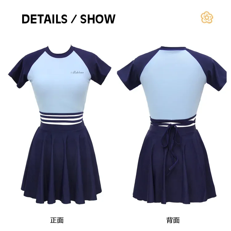 Wisuwore Japan and Korea Small Fresh Swimsuit Women's Conservative Skirt Split 2023 New Student Bathing Hot Spring Slim Swimsuit image 6