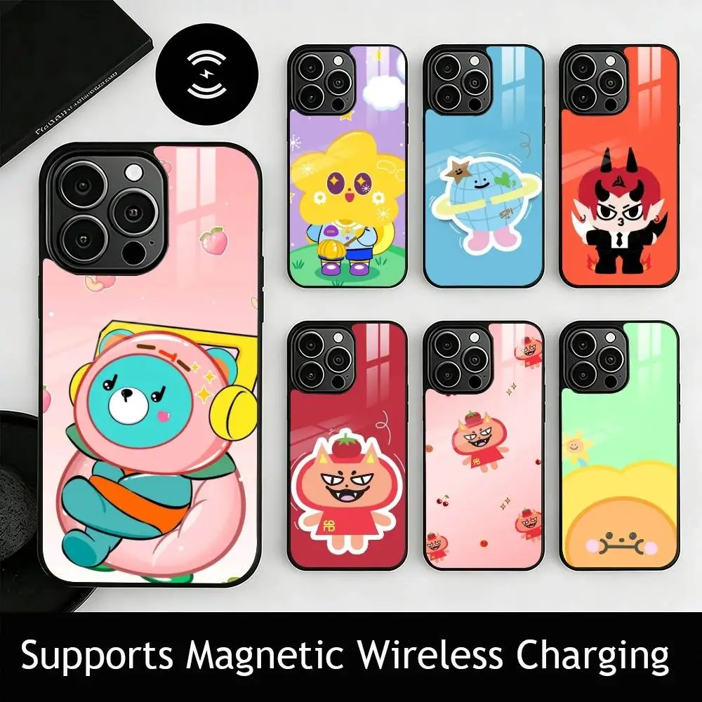 GMMTV Cartoon Mascot gift Phone Case For iPhone17,16,15,14,13,12,11 Plus,Pro Allows magnetic wireless charging