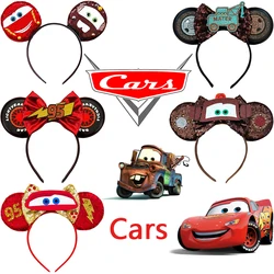 Pixar Cars Cartoon Headbands para Mulheres, Disney Orelhas Headwear para Meninas, Faixas de Cabelo Relâmpago McQueen 95 Headwear para Criança