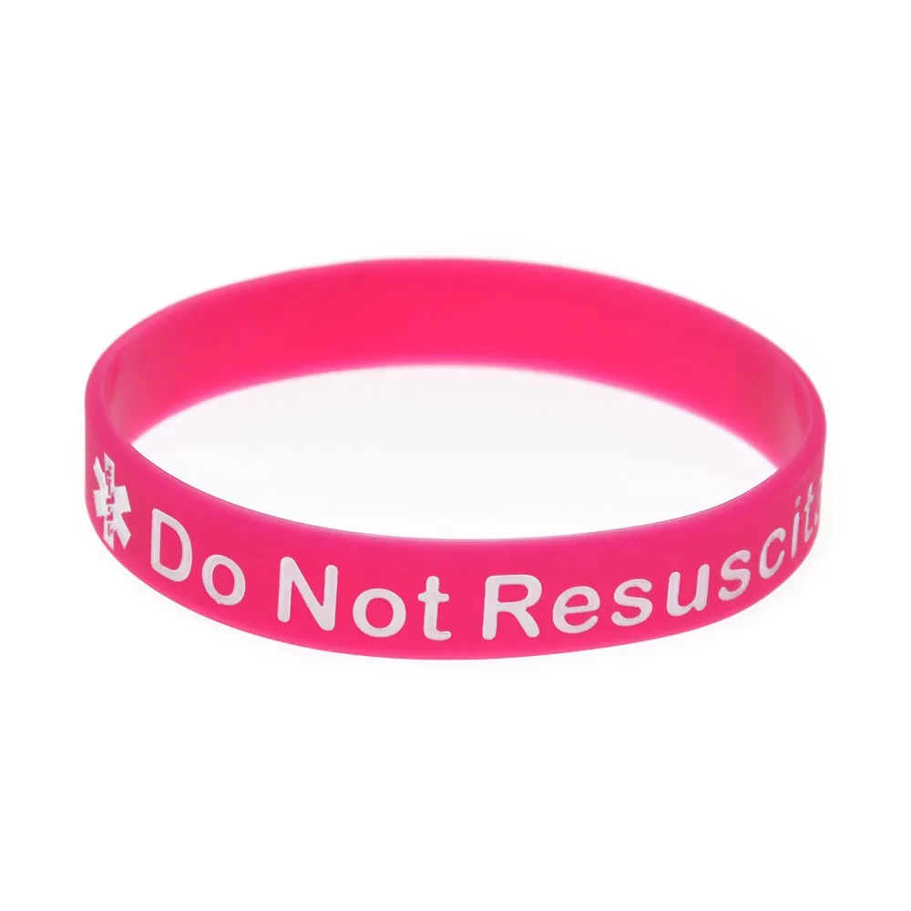 1PC/6PCS In Case Emergency Do Not Resuscitate Silicone Rubber Wristband Medical Bangle