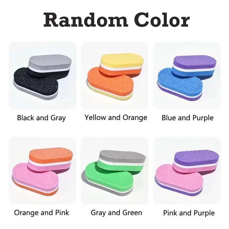 50 szt. Mini pilniki do paznokci wielokolorowe 100/180 wielokrotnego użytku dwustronna gąbka buforująca przenośne zmywalne narzędzia do paznokci do podróży