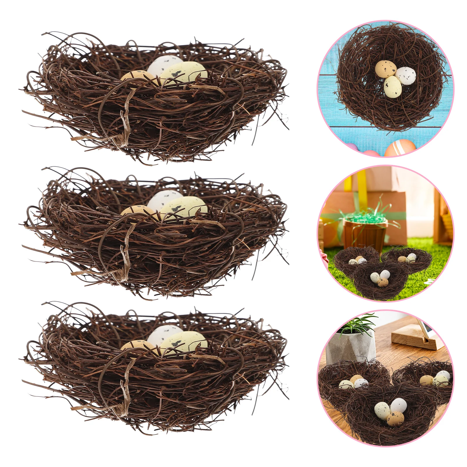

5Pcs Plastic Table Decor Resin Bird Nest with Egg for Indoor Outdoor Garden Layout Decorative Bird Nest Pendant Household
