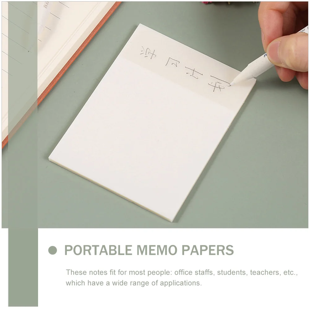 Sticky Memo Tearable Simple Note Pads Office School Stationery Self-Adhesive Portable Compact Convenient Reminder Pads For