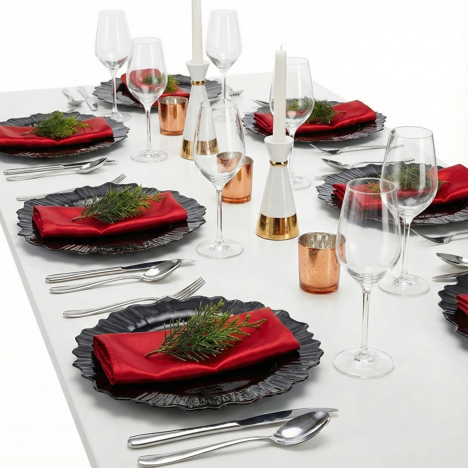 

100 шт. многоразовых декоративных подставок под тарелки в винтажном стиле, 12 дюймов, нерегулярной формы, для банкетов/гостиных