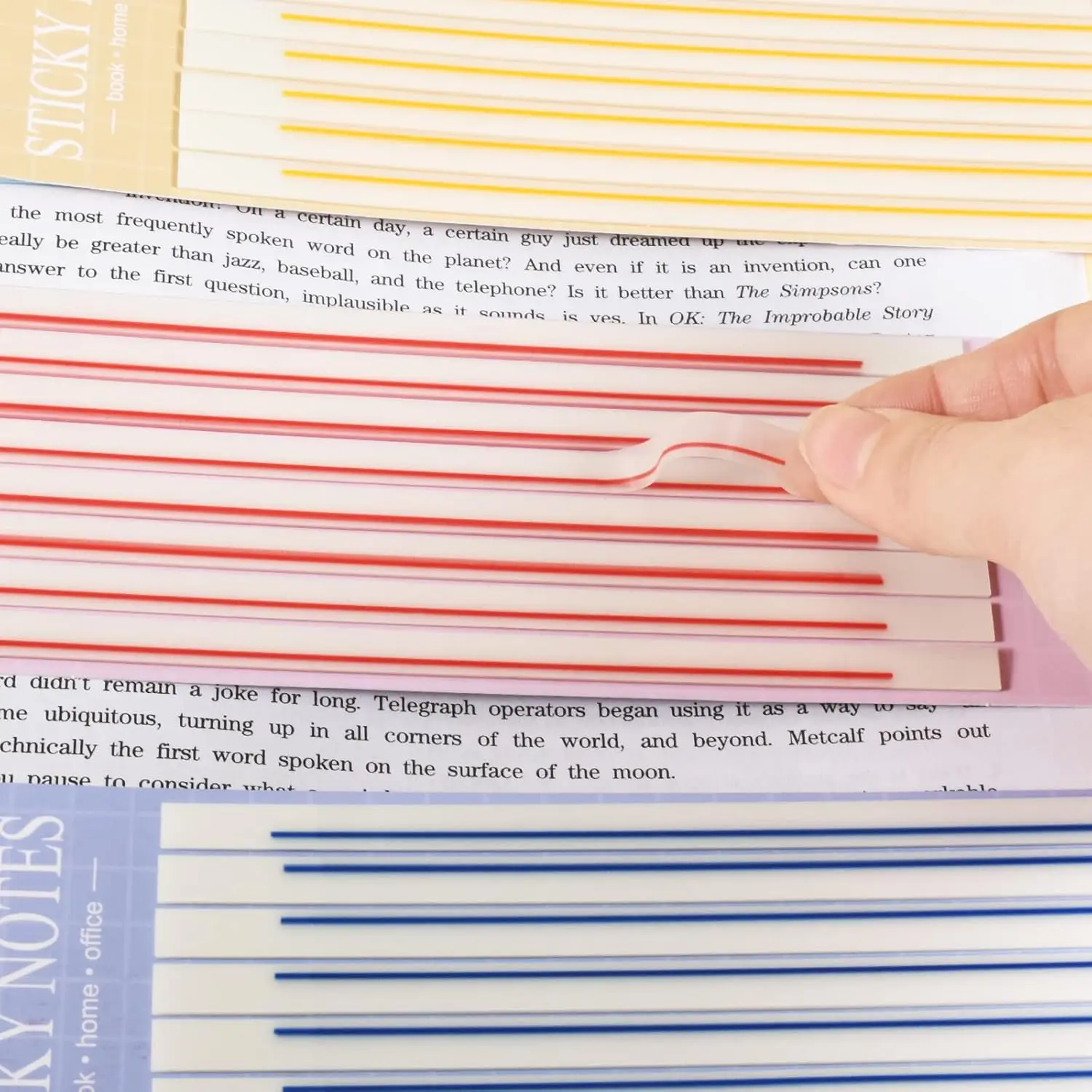 Picture 4: 960Pcs Ultra-thin and long strip Transparent Highlighter Tape Reusable, Clear Sticky Tabs for Annotating Books,forOffice School