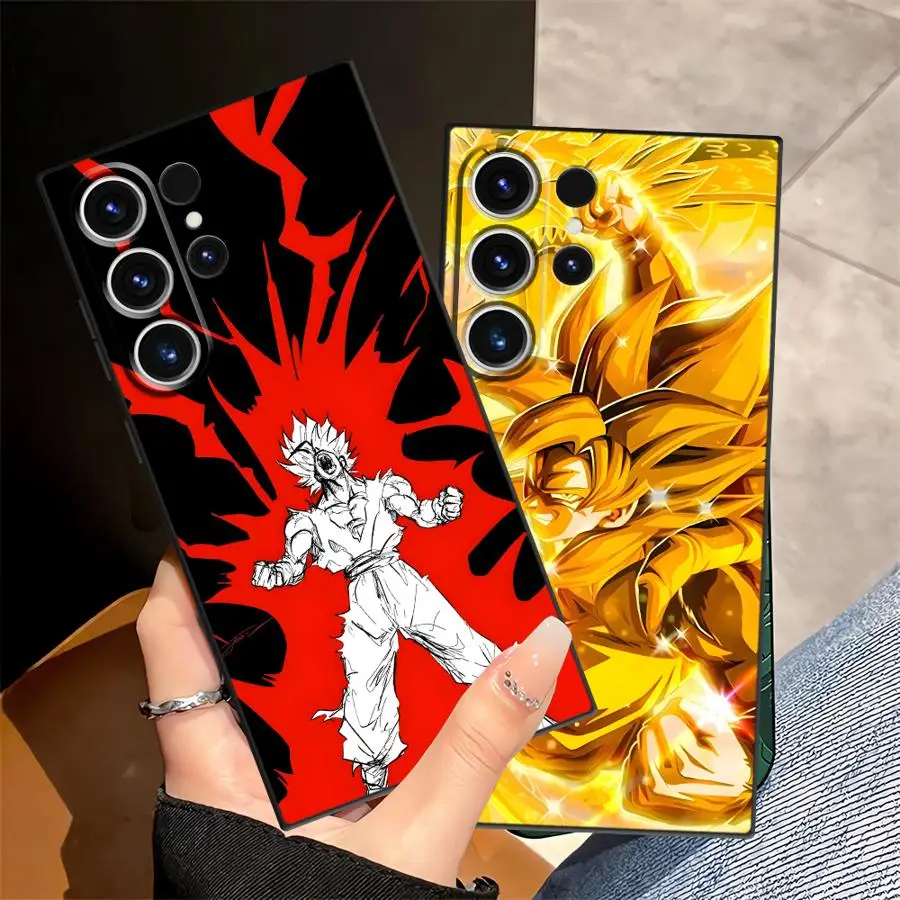 لعبة دراغون بول كارتون جوكو غطاء هاتف ناعم أسود لهاتف سامسونج جالاكسي S24 Plus S23 Ultra S21 FE S25 Edge S20