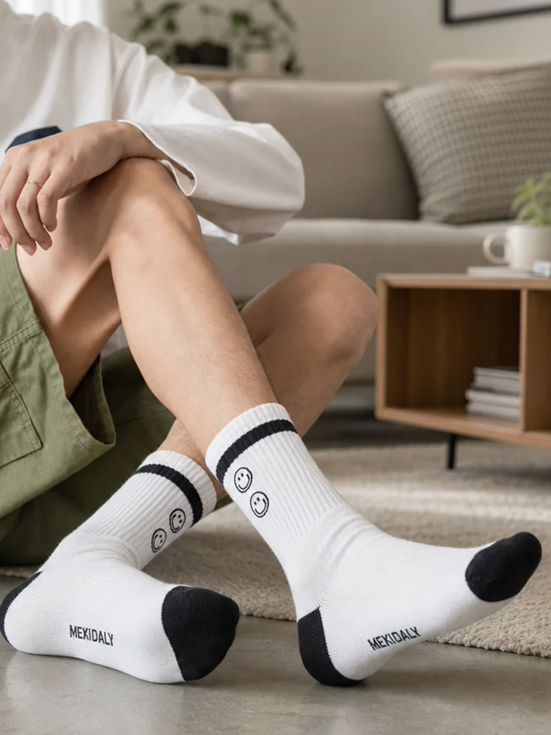 Calcetines Deportivos Mr. Kihara para Hombre, de Algodón Puro, hasta la Pantorrilla, Absorbentes de Sudor, Transpirables, Ant...