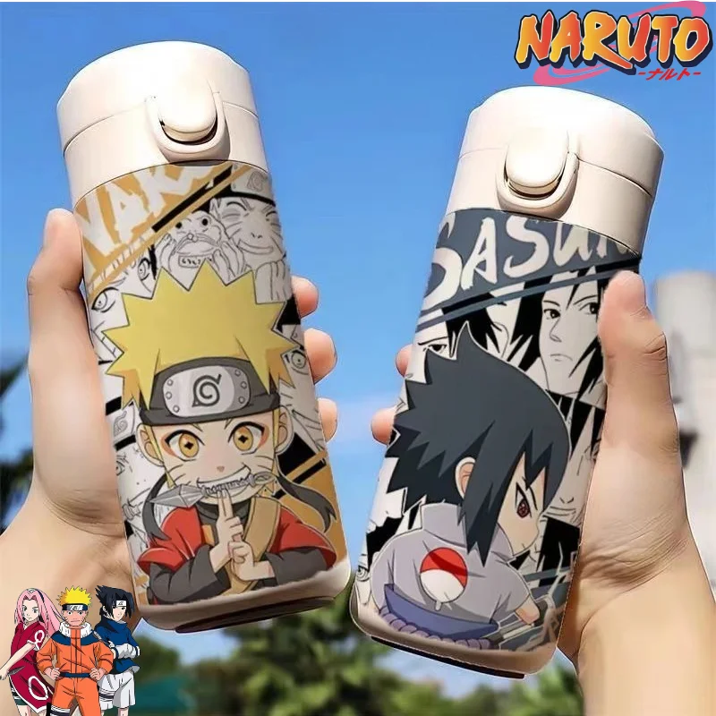 Creativo Naruto Hatake Kakashi Uchiha Sasuke Uzumaki Naruto personalidad fresca Anime patrón de dibujos animados taza Termo de acero inoxidable