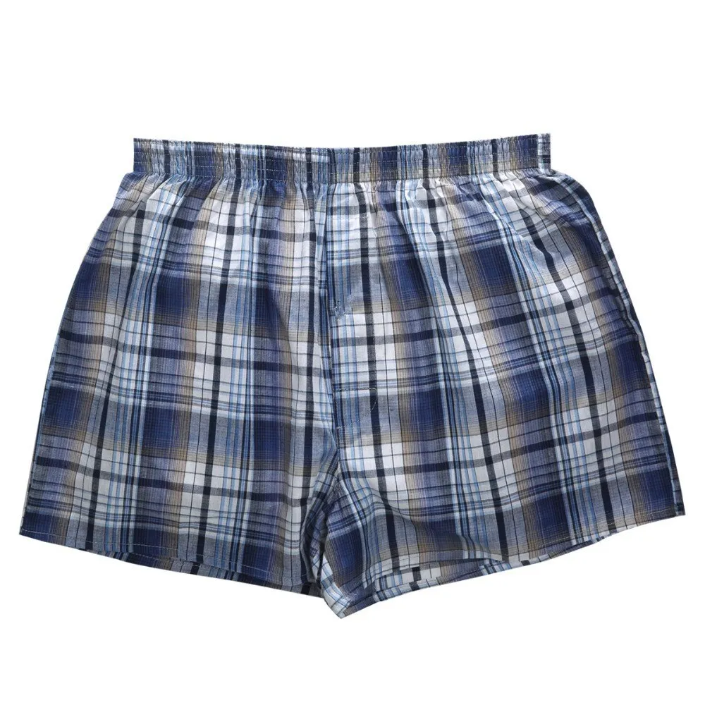 4-Pack Men’s 100% Combed Cotton Plaid Boxers – Loose Fit
