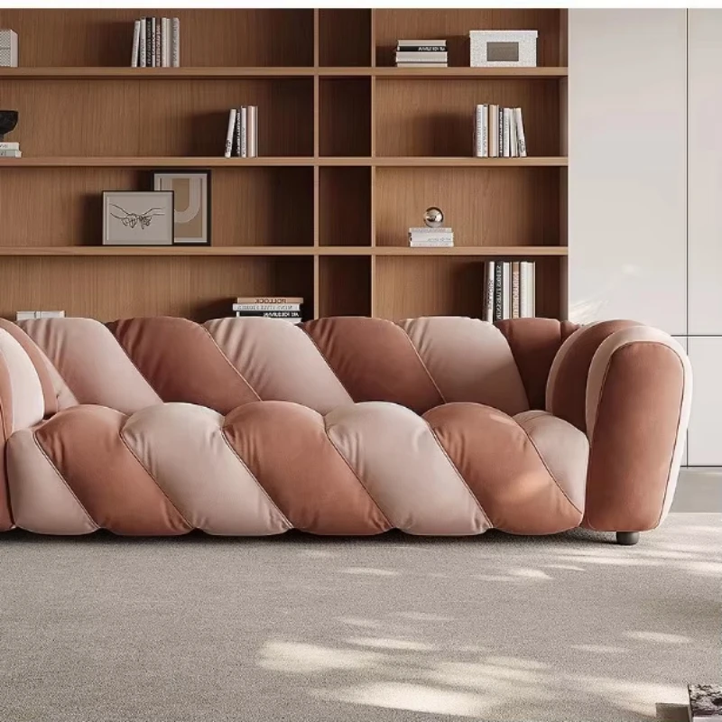 Modern modular reclining sofa by Nordic designers, three seats, with solid wood legs, fabric shell, sponge filled
