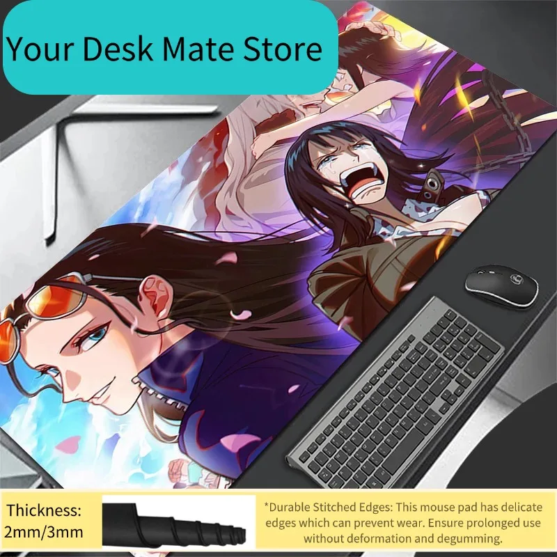 

Японский сексуальный аниме-коврик для мыши с девушкой, фиолетовый, для ПК, геймерский, кавайный, в стиле One Piece, коврик для клавиатуры XL, для ноутбука, Нико Робин, настольный коврик