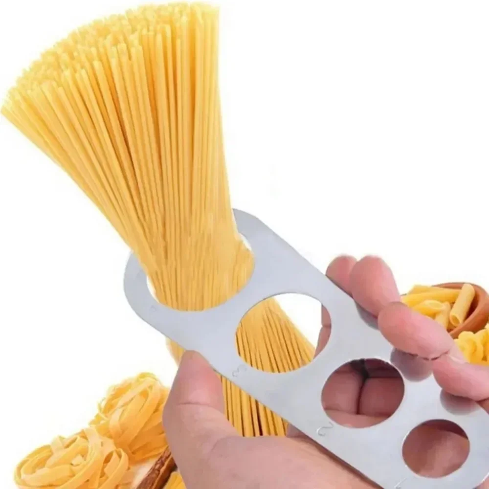 

3pc Stainless Steel Pasta Ruler Measuring Tool 4 Hole Noodle Spaghetti Cake Ruler Controller Western Restaurant Gadget Cooking