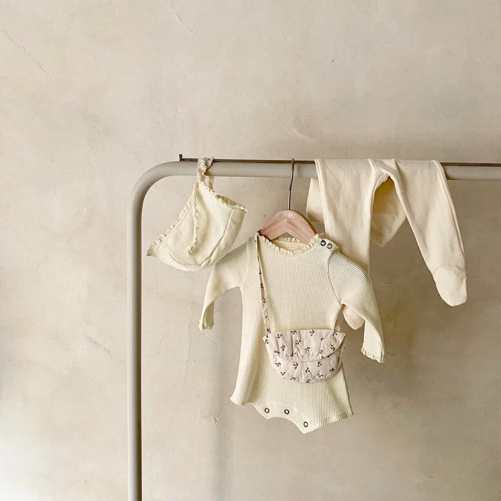 

Solid Color Knitted Rompers Spring and Autumn Korean Casual Simple Cute All-match and Fashionable Rompers