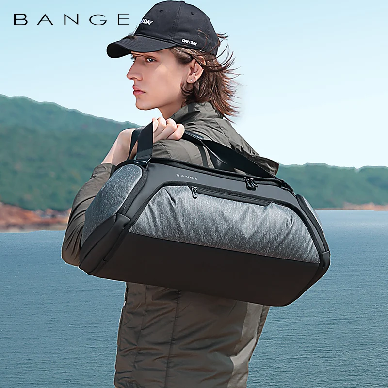 BANGE New Big Gym Bags For Men Waterproof and Moistureproof Dry and Wet Separation Travel suitcases Woman Travel Bag