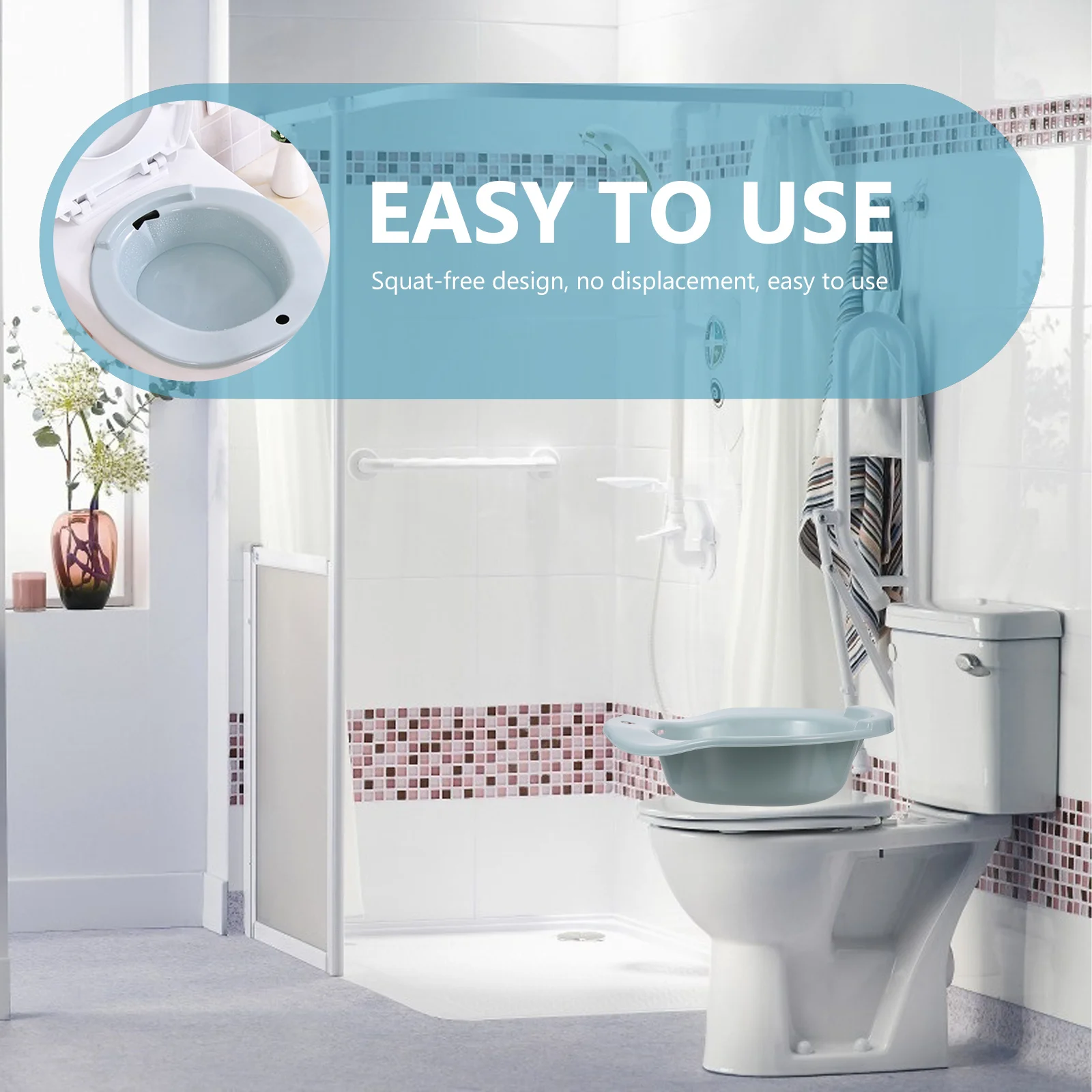 

1pc Sitz Bath For Toilet Seat Squat Free Design Postpartum Care Basin Pregnant Women Bidet Wash Basin Soaking Toilet