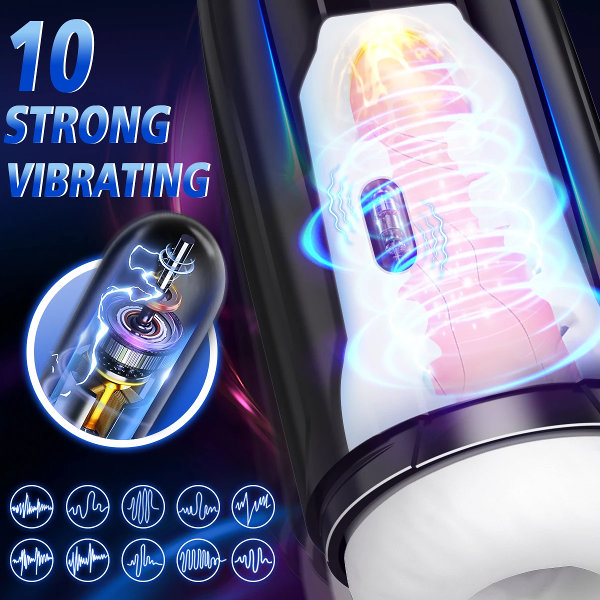 Automatic Telescopic Sucking Masturbator 3 IN 1 Mode Male Sex Toy 10 Thrusting Sucking Vibrating Blowjob Pocket Pussy Adult Toys view 3