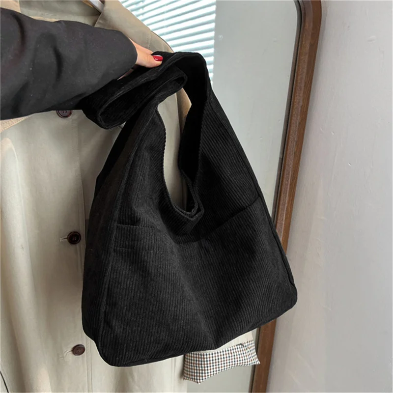 Fashion Women Handbag Large Capacity Single Shoulder Bag Female Solid Color Portable Shopping Bag Student Book Bag Tote