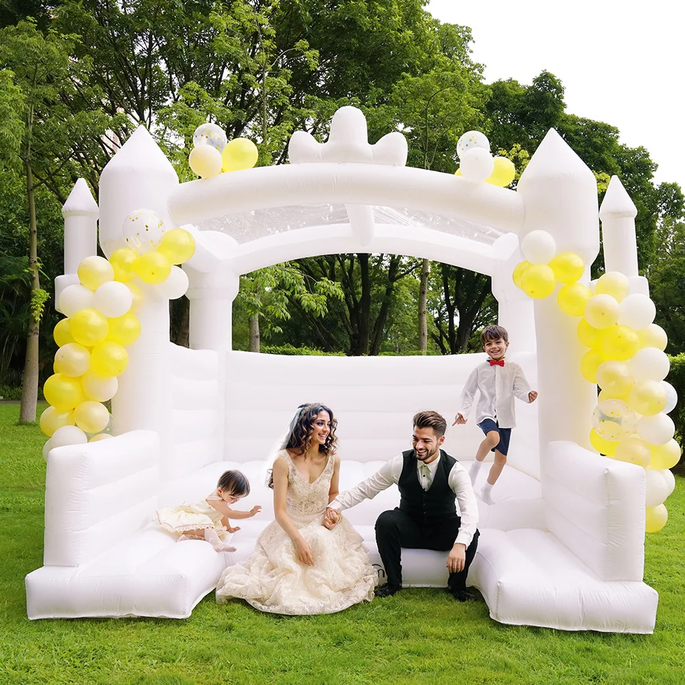 

Wedding Bouncy Castle, Children's Jumping Bed White Castle Jumping Bed Inflatable