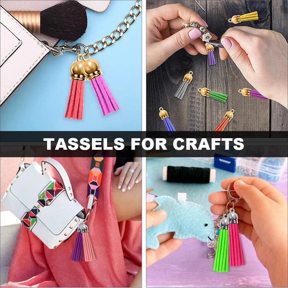 

1 set 1 Set Of Tassel Keychain Ornaments Diy Craft Supplies For Jewelry Making Earring Charms Decorative Pendant Hanging