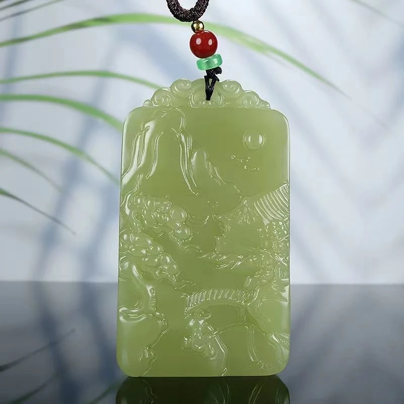 Huangkou Material Artistic Conception Landscape Brand Pendant Popular Versatile Jade and Stone Pendant for Men and Women