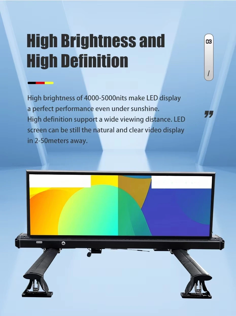 Rolling Car Led Display Signage Outdoor P2.5 P3 P3.33 P5 Digital Advertising Taxi Roof Led Display for Cas