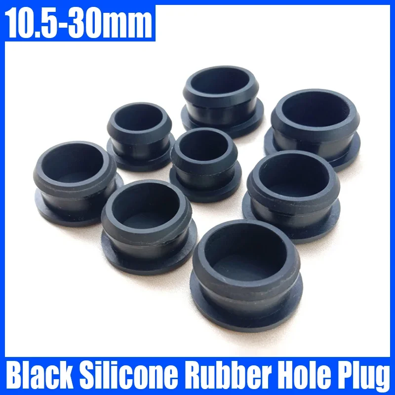 

2-6PC Clip Gasket Blanking End Sealing Plug Black Silicone Rubber Cap Hole Plug Cover Rubber Plug 10.5mm-30mm