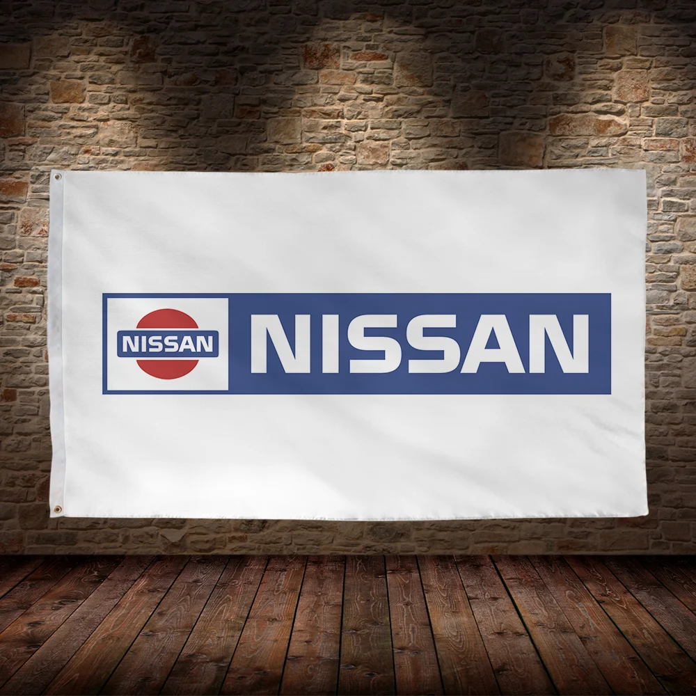 Bandera de carreras n-nissanes de 3x5 pies, banderas de coches impresas de poliéster para decoración de garaje de habitación