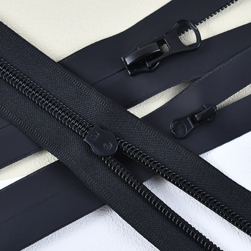 2/3/4/5M 3#5#8#10# Waterproof Nylon Zippers with Zips Puller Slider Clothing Bag Black Zip Repair Kits DIY Sewing Accessories