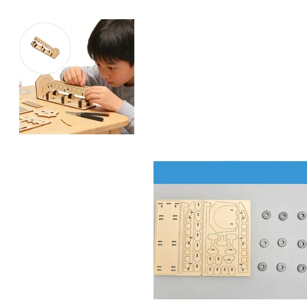 Children Educational Science Toy Assembly Wooden Levitation Train Model