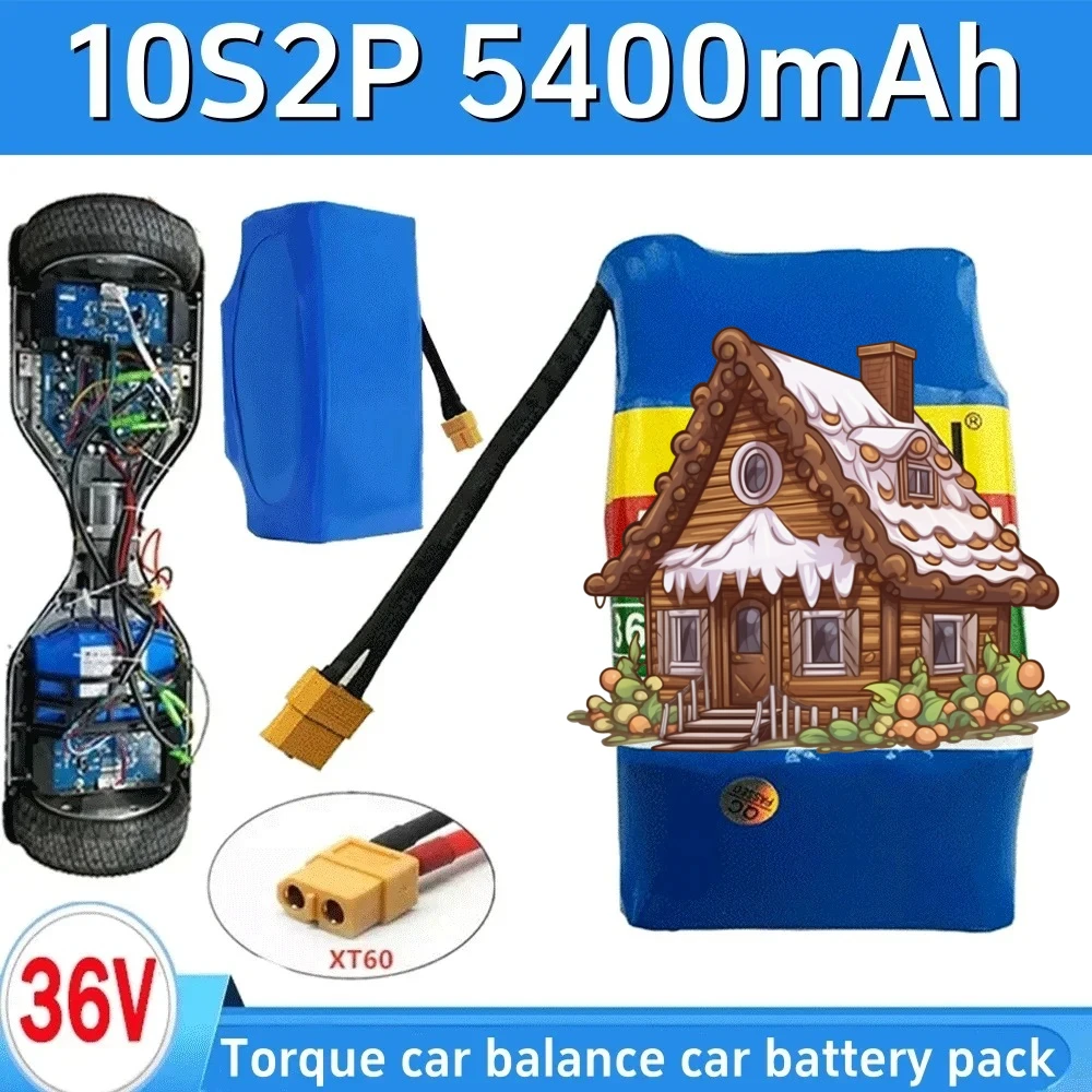 36V 5400mAh 10s2p Battery Packs Rechargeable Lithium Ion Battery for Electric Self Balancing Scooter HoverBoard Unicycle