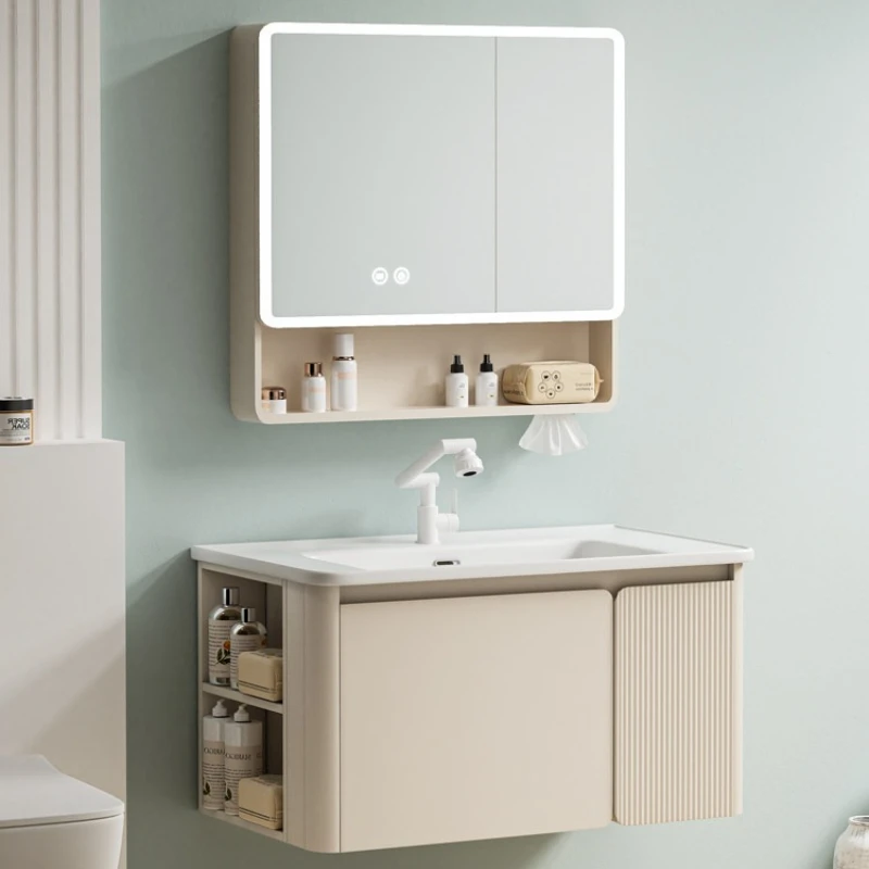 

50cm wide deepened Bathroom cabinet integrated basin arc combined washbasin side storage meuble salle de bain Bathroom furniture