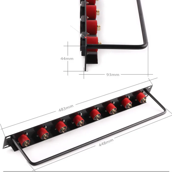 랙 패치 패널 8 12 16 웨이 스피콘 커넥터 1U 플라이트 케이스 마운트 전문 스피커 오디오 4핀 스피콘 암 잭 소켓