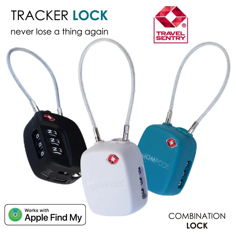 TSA Customs Code Lock Works With Apple Find My Smart Airtag Anti Loss GPS Tracker Padlock For Travel Luggage Password Changeable