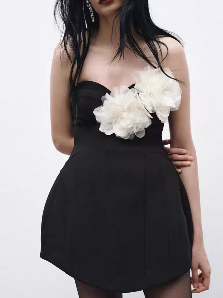 Winter 2025 Nieuwe Dames Faionable Bal Kleur Blo Flower Tube Top Dr Avondjurk zonder Sves Ele